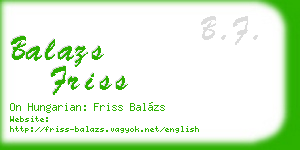 balazs friss business card