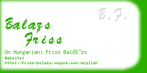 balazs friss business card